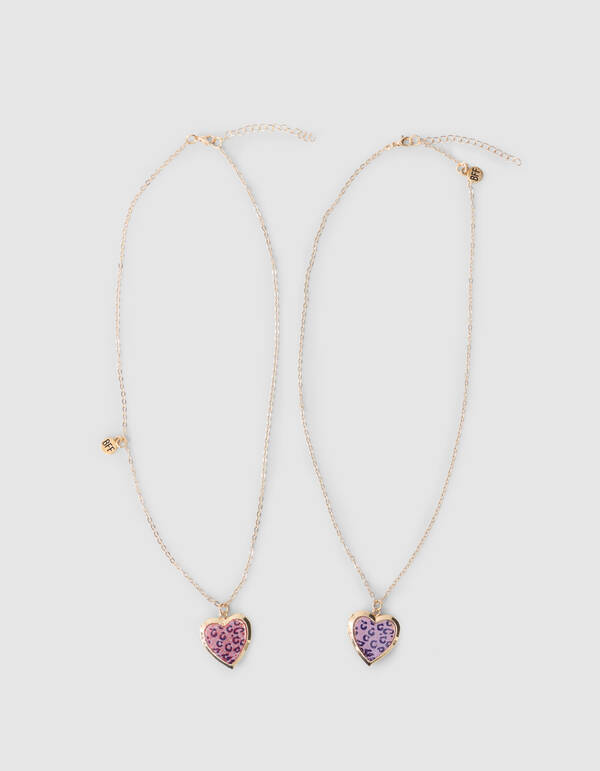 Heart BFF Ketting Roze/Paars SHOEBY ACCESSOIRES