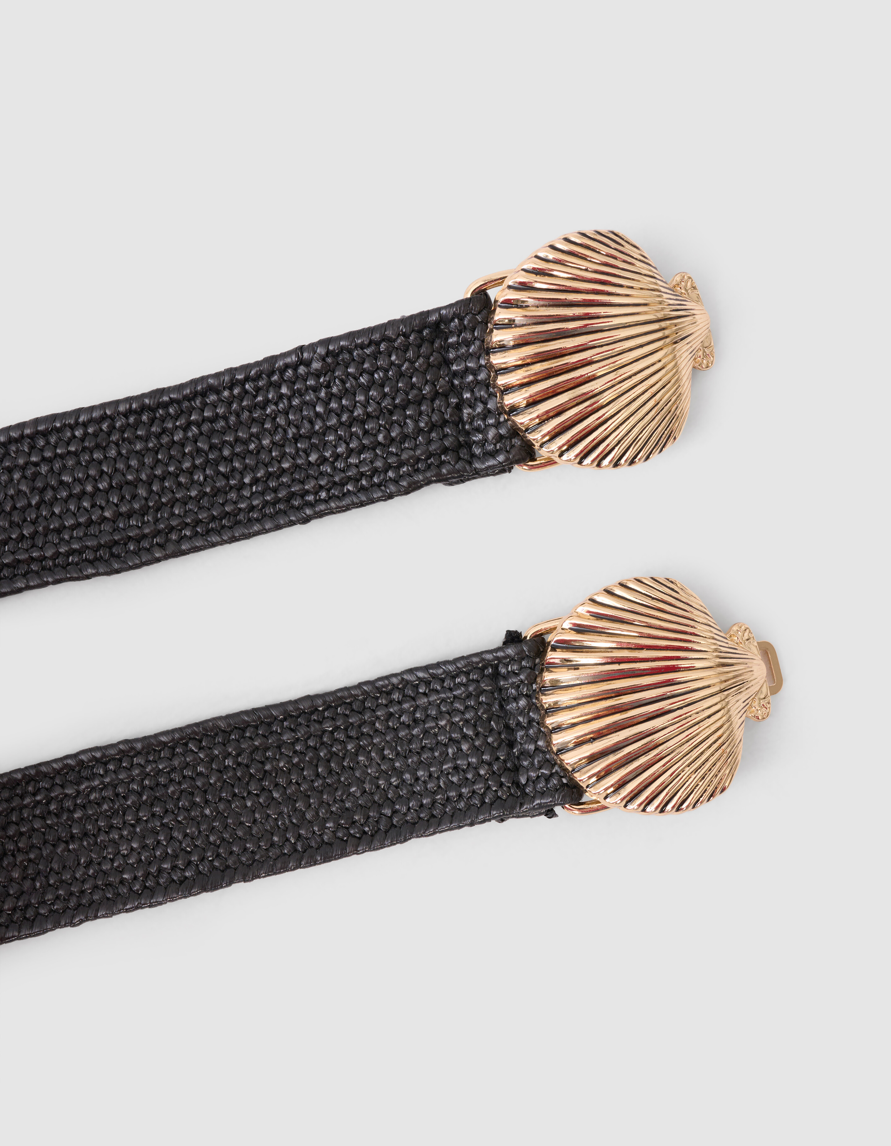 Gevlochten Schelp Riem Zwart SHOEBY ACCESSOIRES