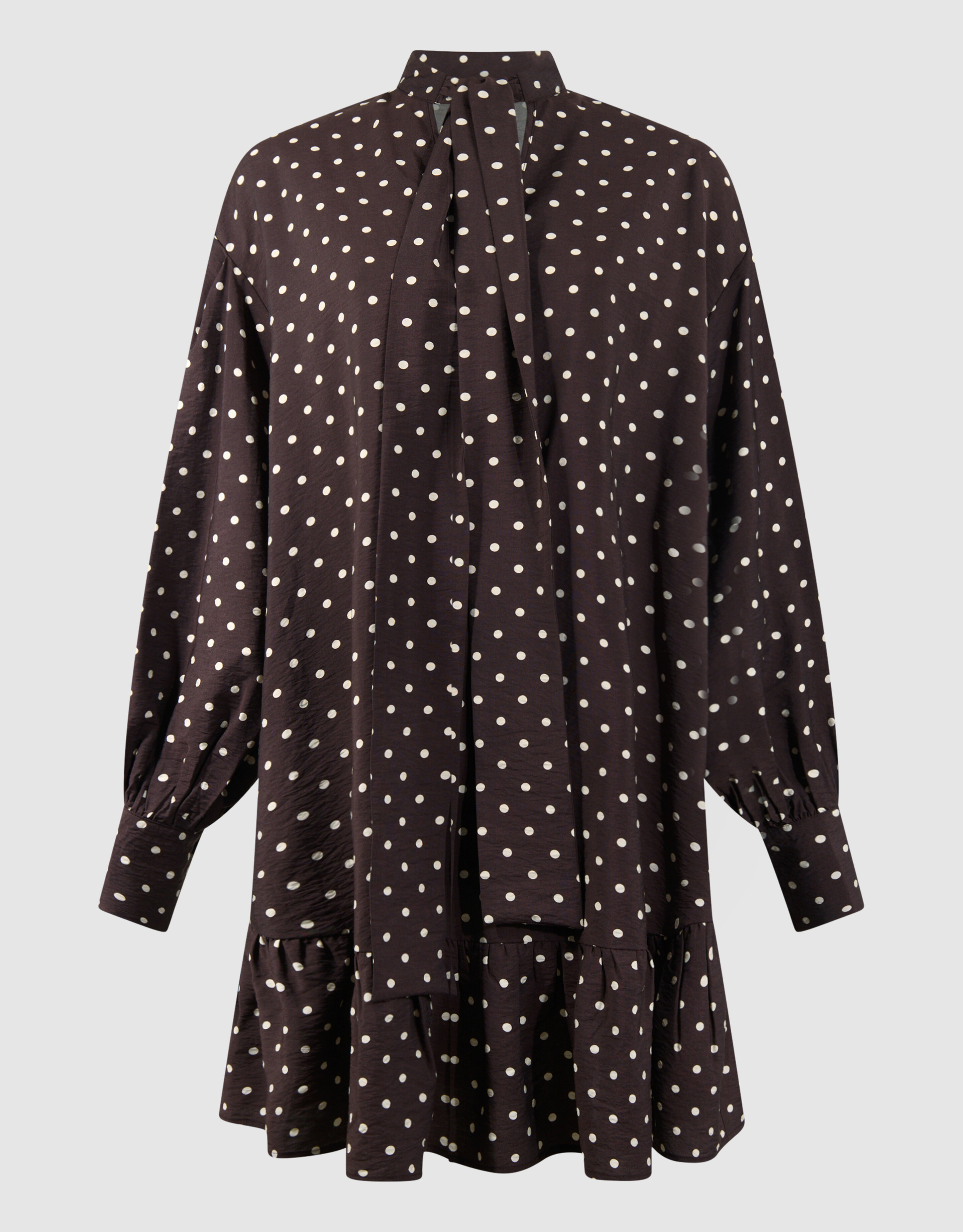 Polkadot Mini Jurk Donkerbruin SHOEBY WOMEN