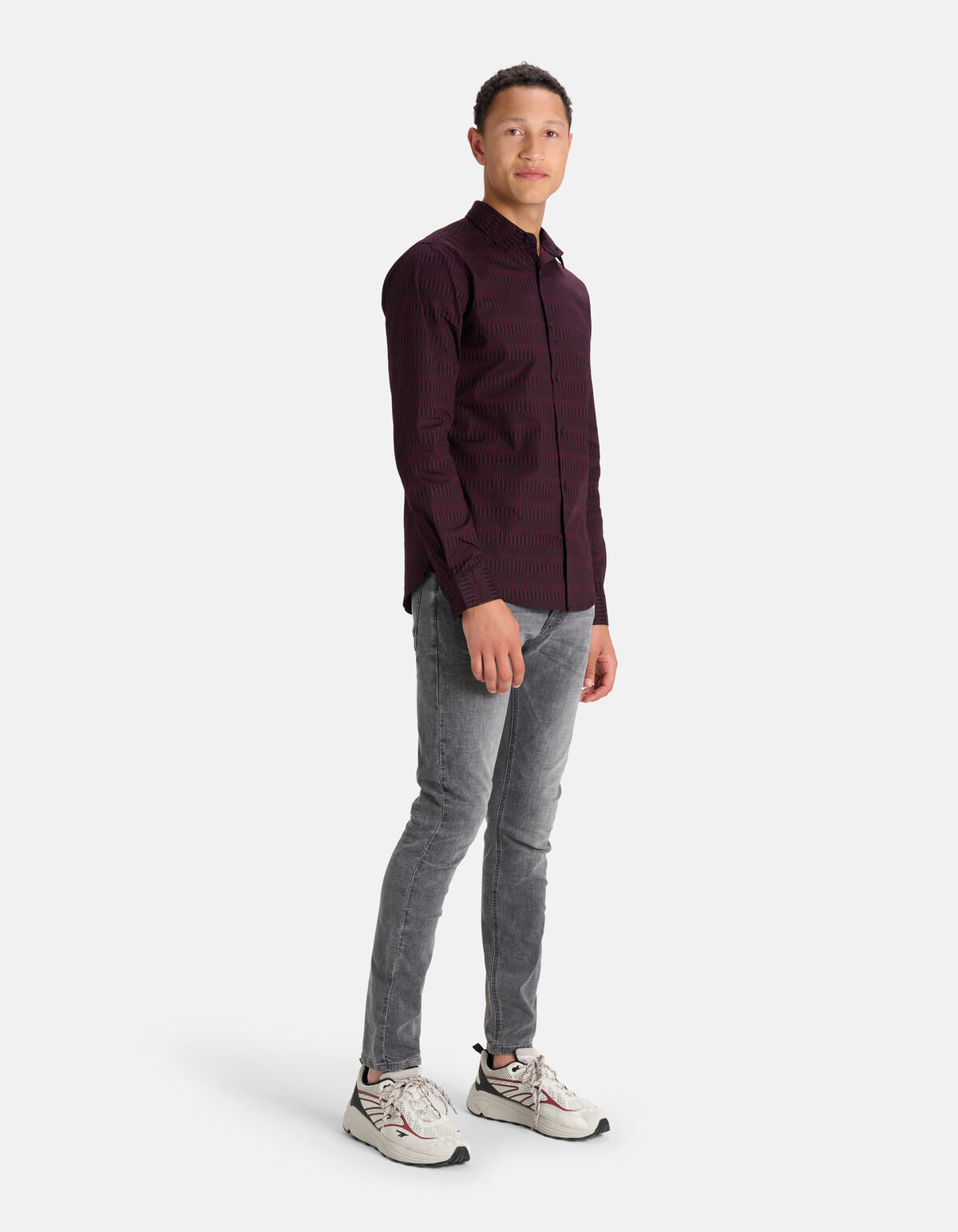 Grafisch Overhemd Donkerrood SHOEBY MEN