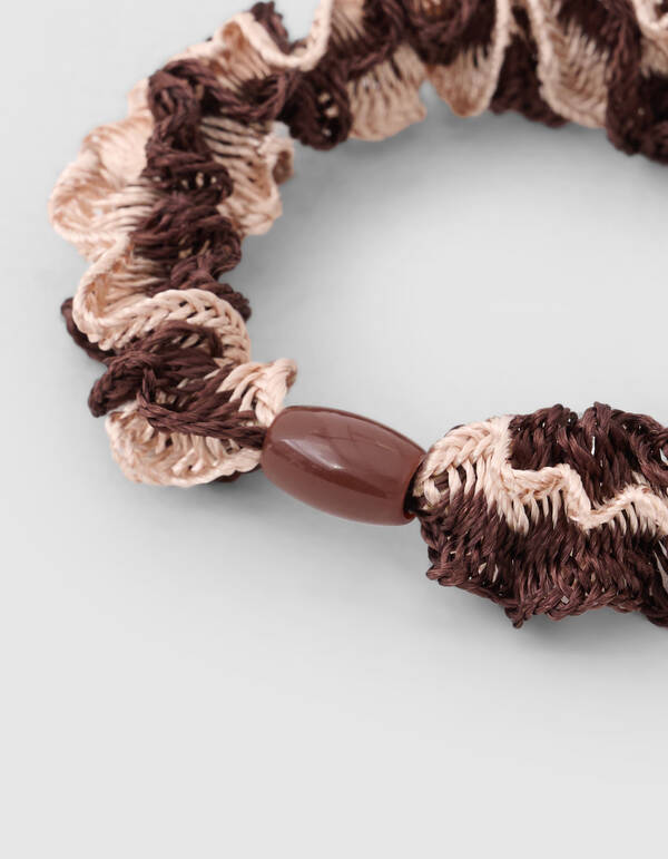 Ruffle Haarelastiek Bruin SHOEBY ACCESSOIRES