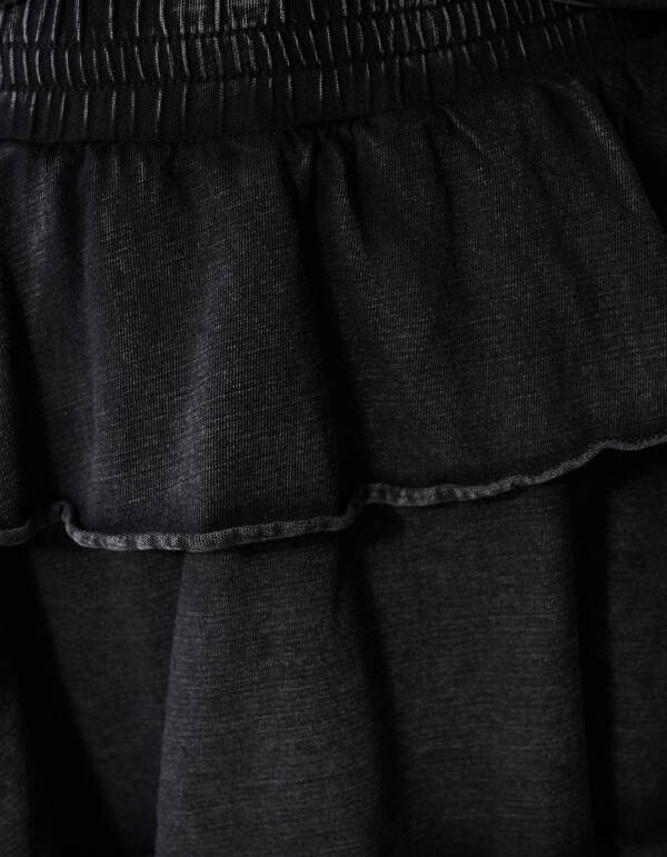 Washed Ruffle Mini Rok Donkergrijs SHOEBY GIRLS