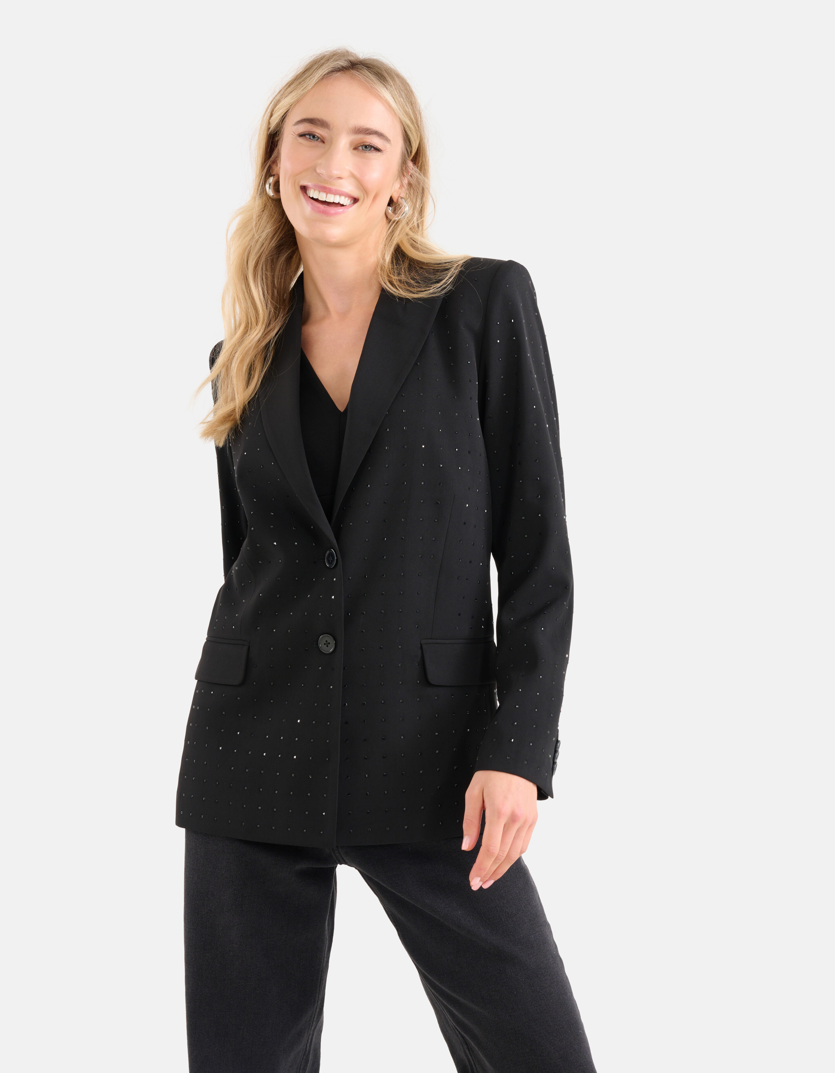 Strass Studs Blazer Zwart By Nicolette SHOEBY WOMEN