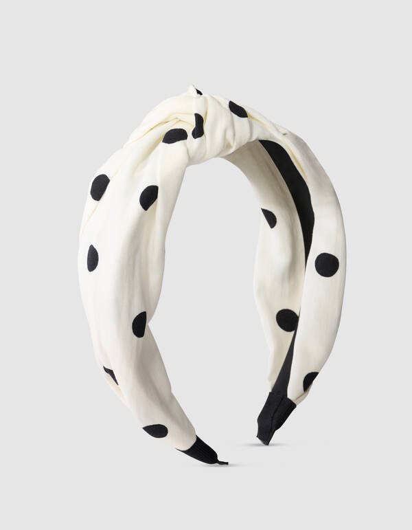 Polkadot Knot Haarband Zwart/Wit SHOEBY ACCESSOIRES