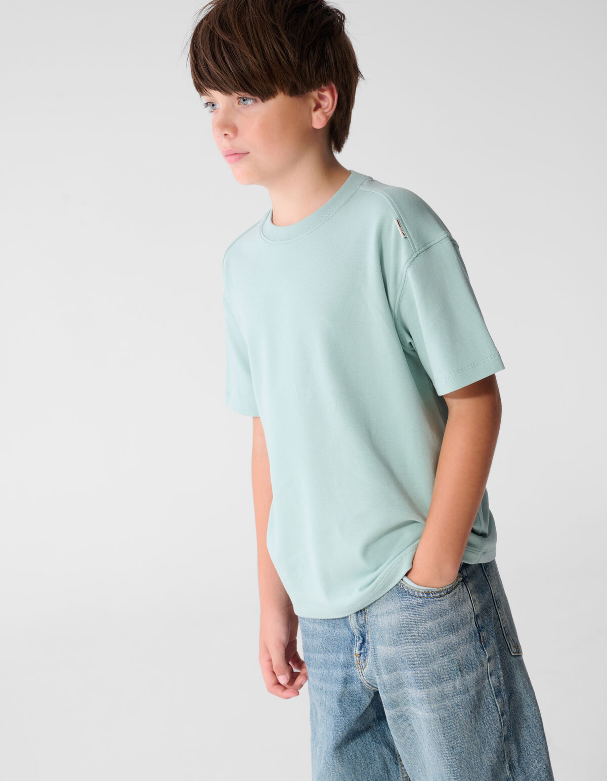 Basis Label T-Shirt Lichtgroen SHOEBY BOYS