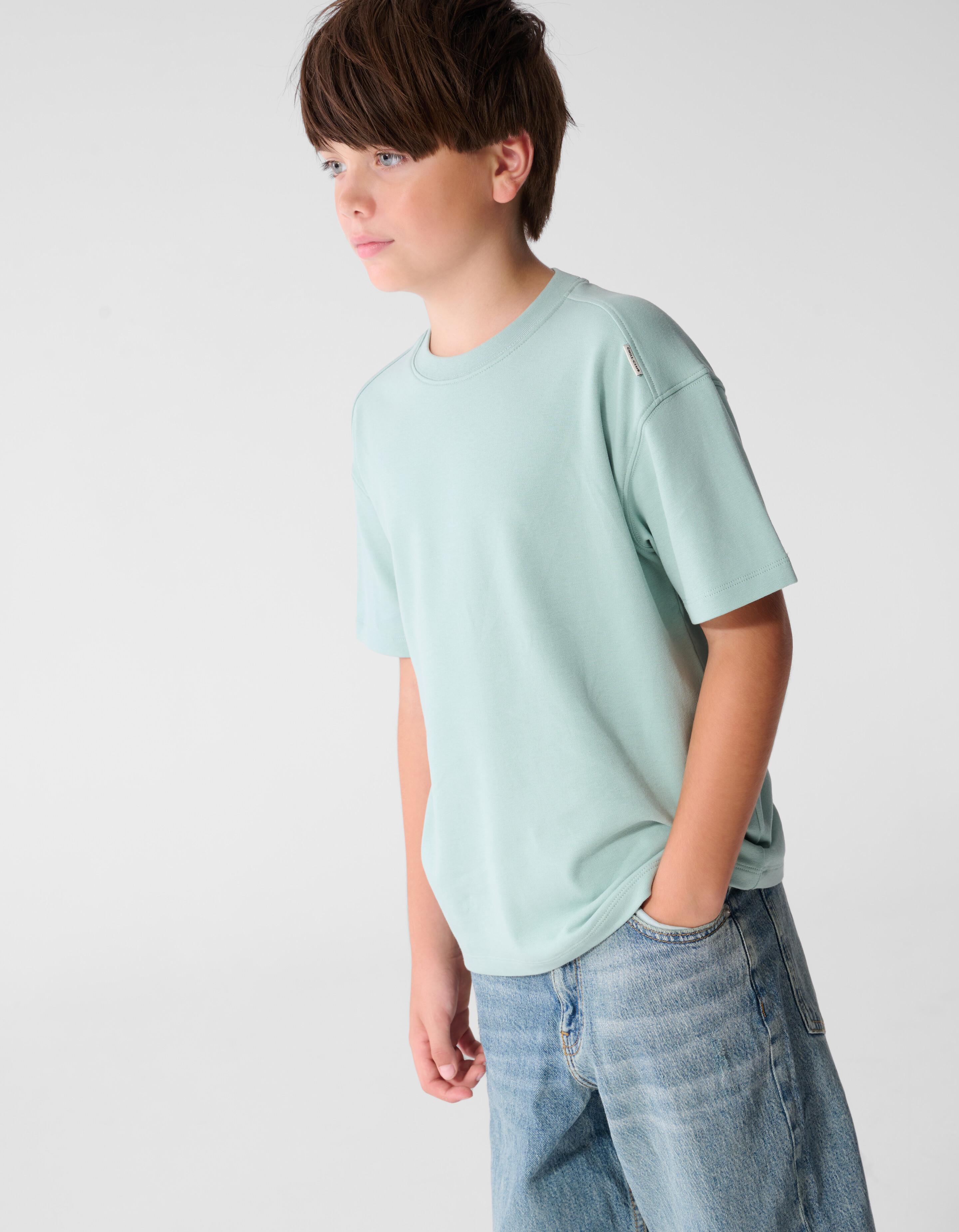 Basis Label T-Shirt Lichtgroen SHOEBY BOYS