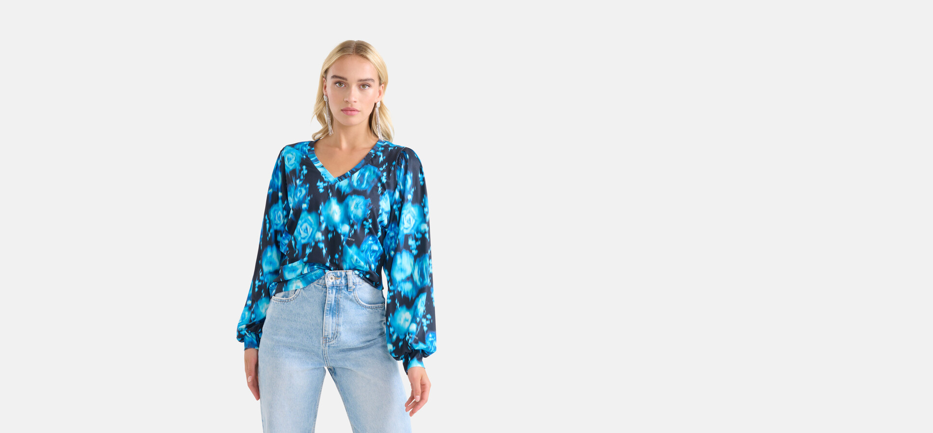 Rib Jersey Longsleeve Blauw SHOEBY WOMEN