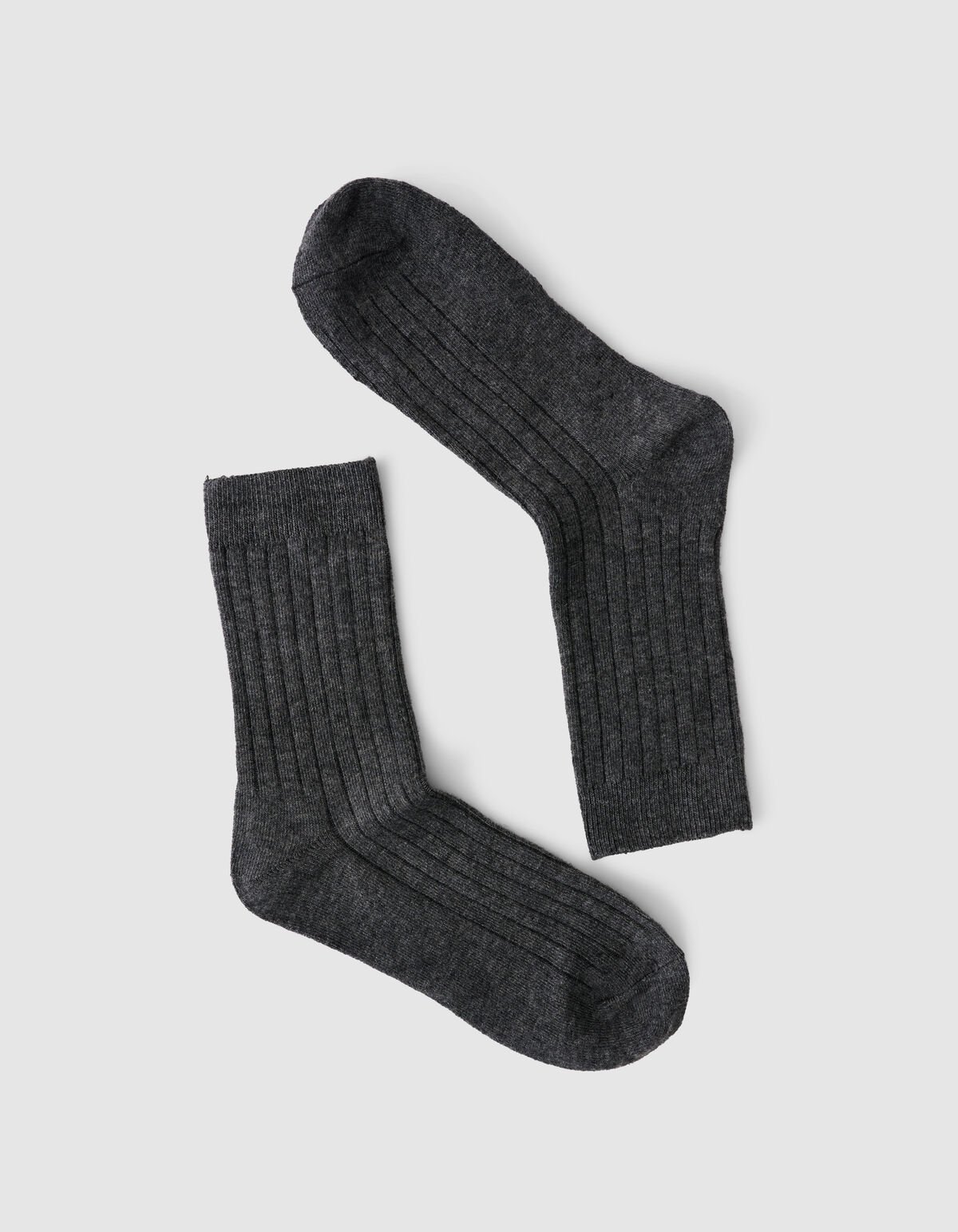 Ribbed Sok Donkergrijs SHOEBY ACCESSOIRES