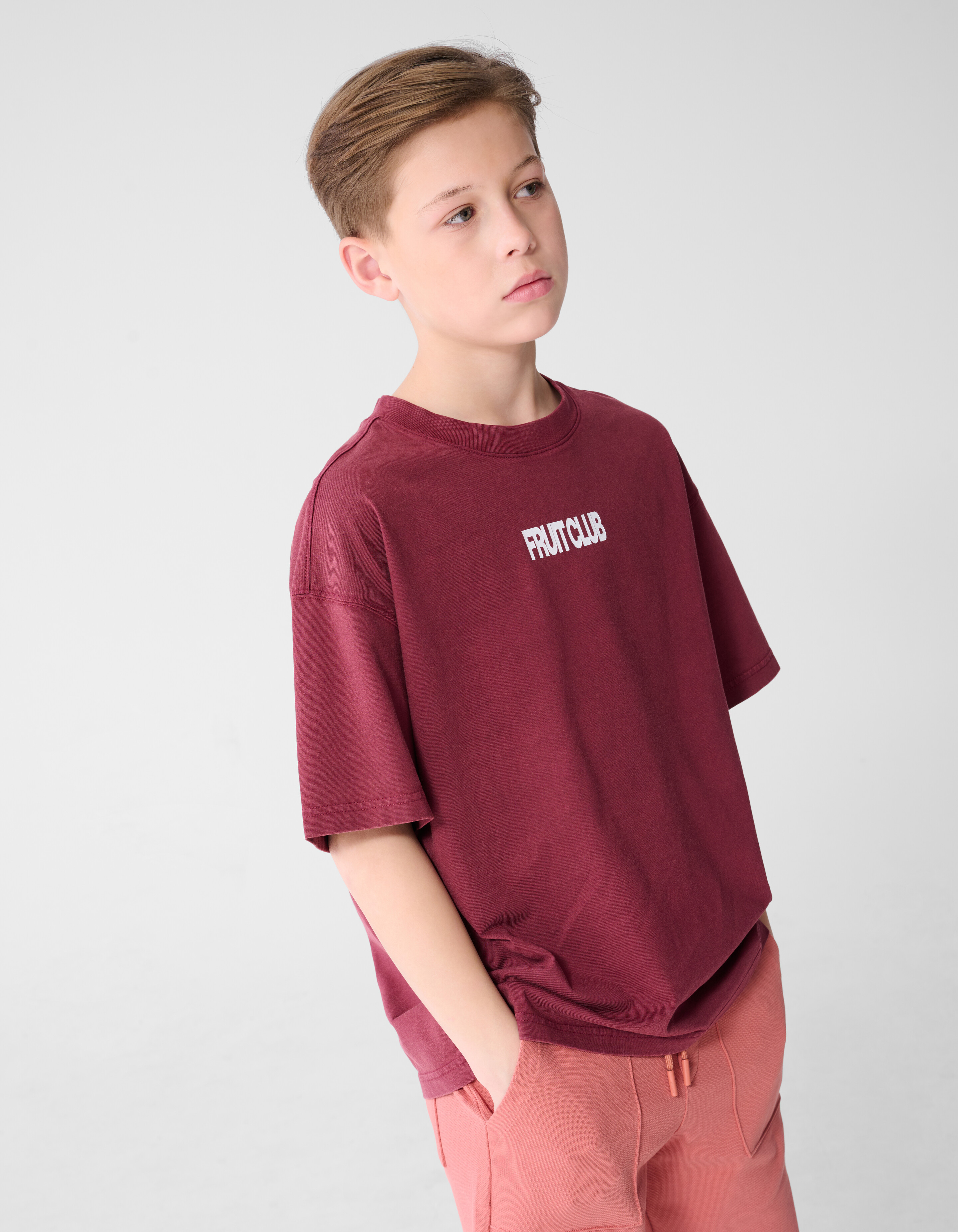 Fruit Club Artwork T-shirt Donkerrood SHOEBY BOYS