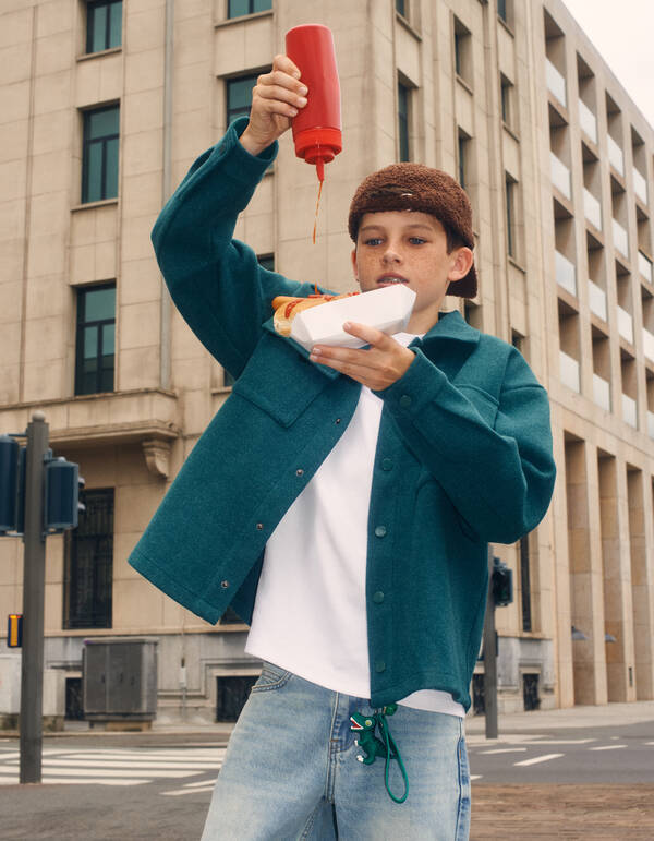 Felt Overhemd Donkergroen SHOEBY BOYS