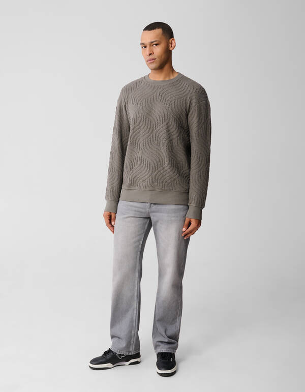 Wave Structuur Sweater Groen SHOEBY MEN