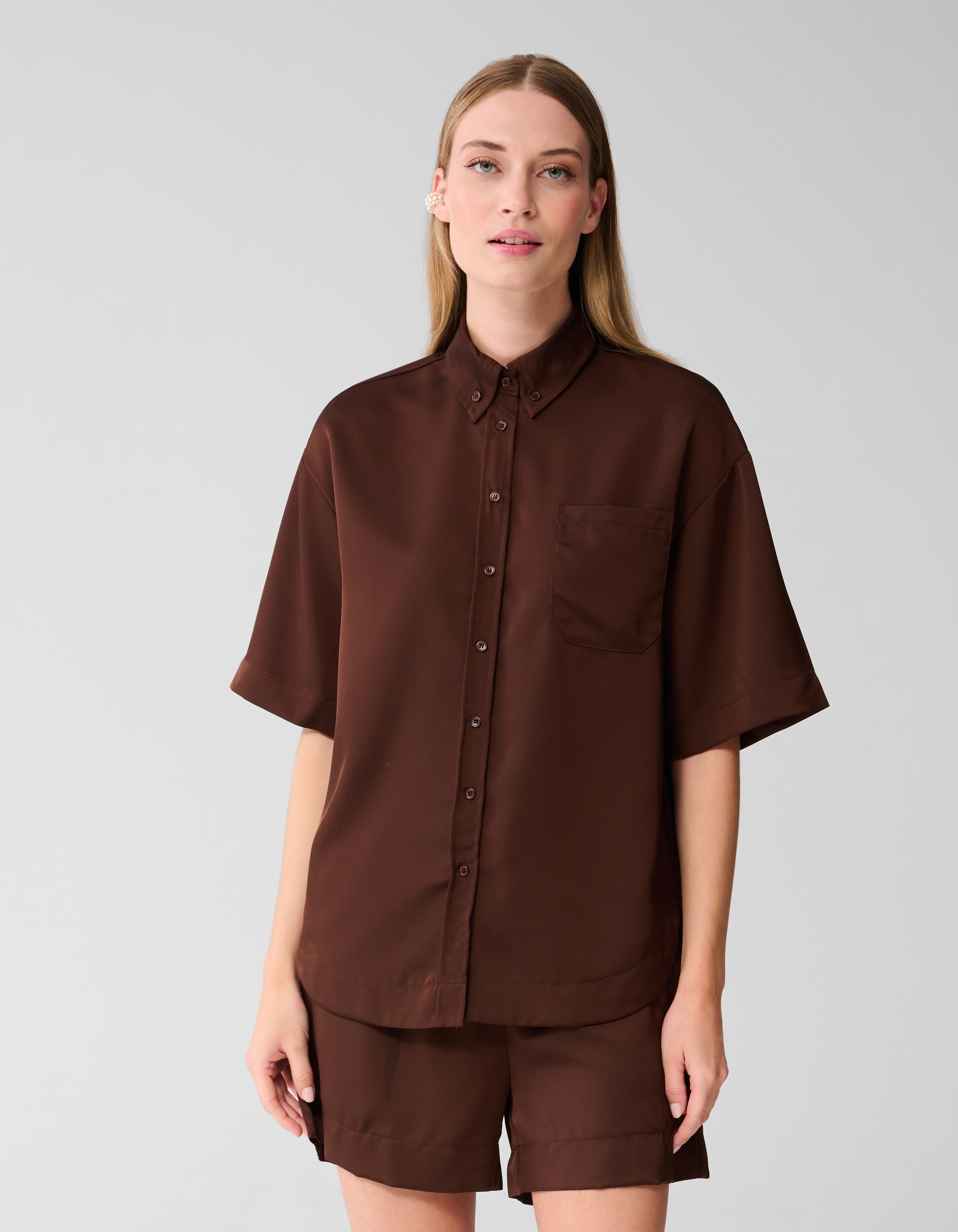 Oversized Blouse Donkerbruin SHOEBY WOMEN