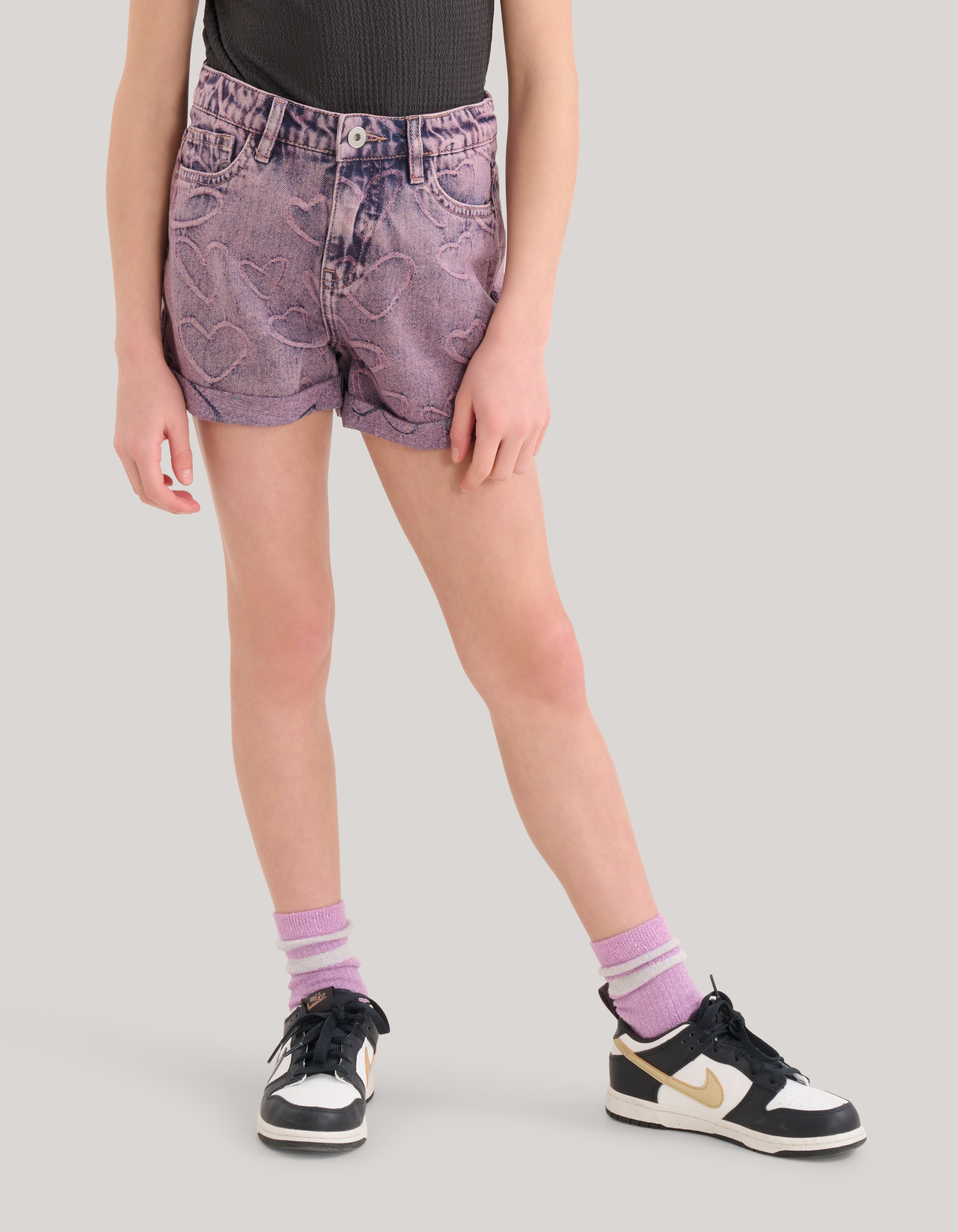 Heart Denim Short Paars SHOEBY GIRLS