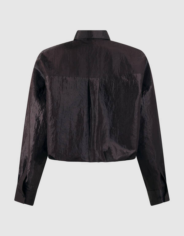 Croco Blouse Donkerbruin SHOEBY WOMEN