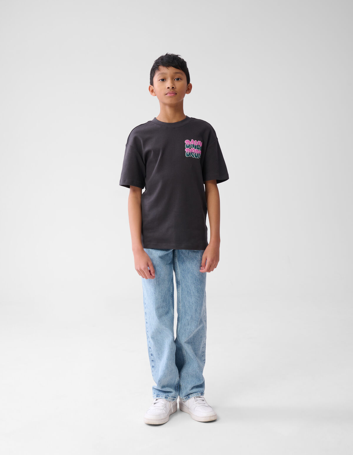 Tekst T-shirt Donkergrijs SHOEBY BOYS