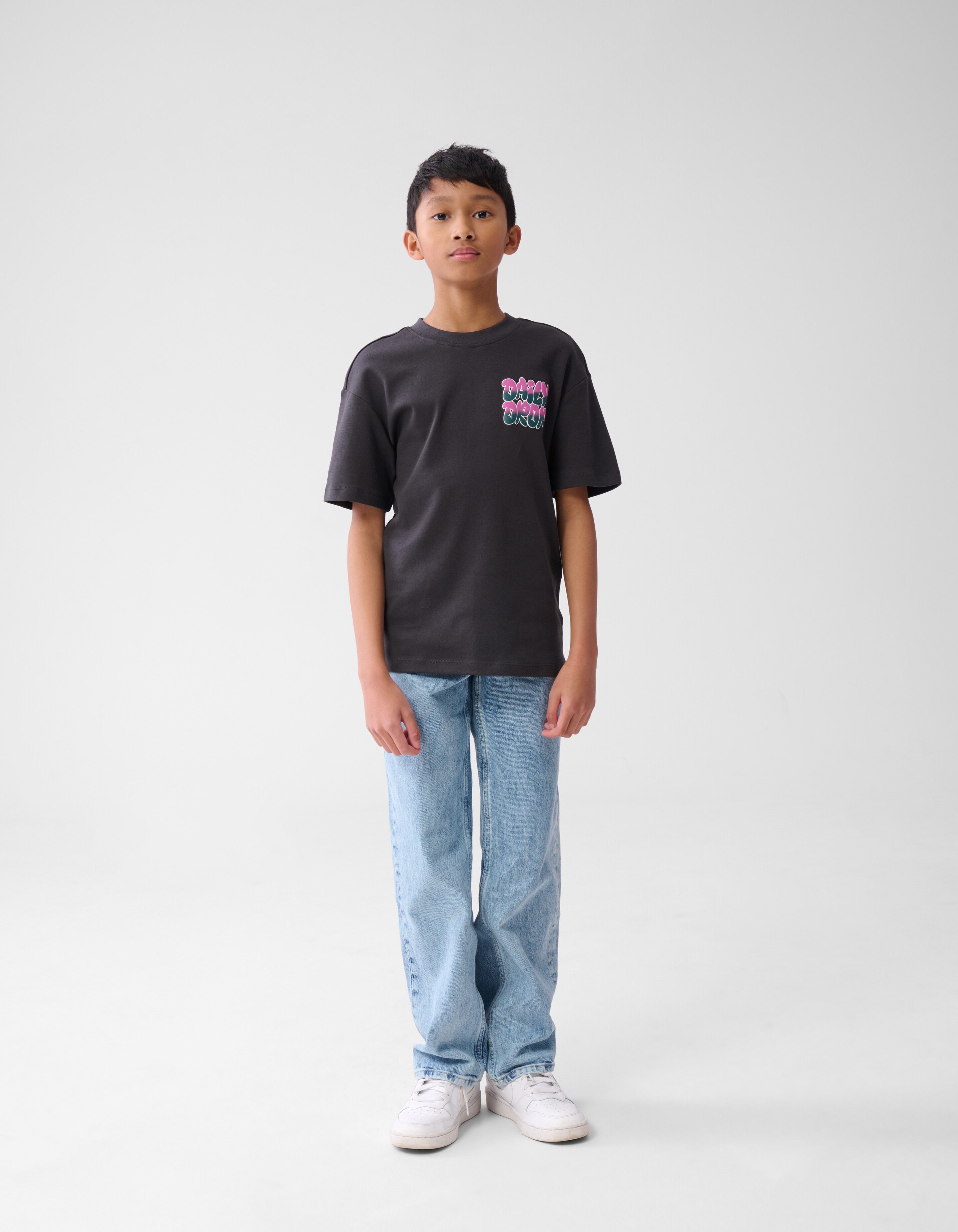 Tekst T-shirt Donkergrijs SHOEBY BOYS