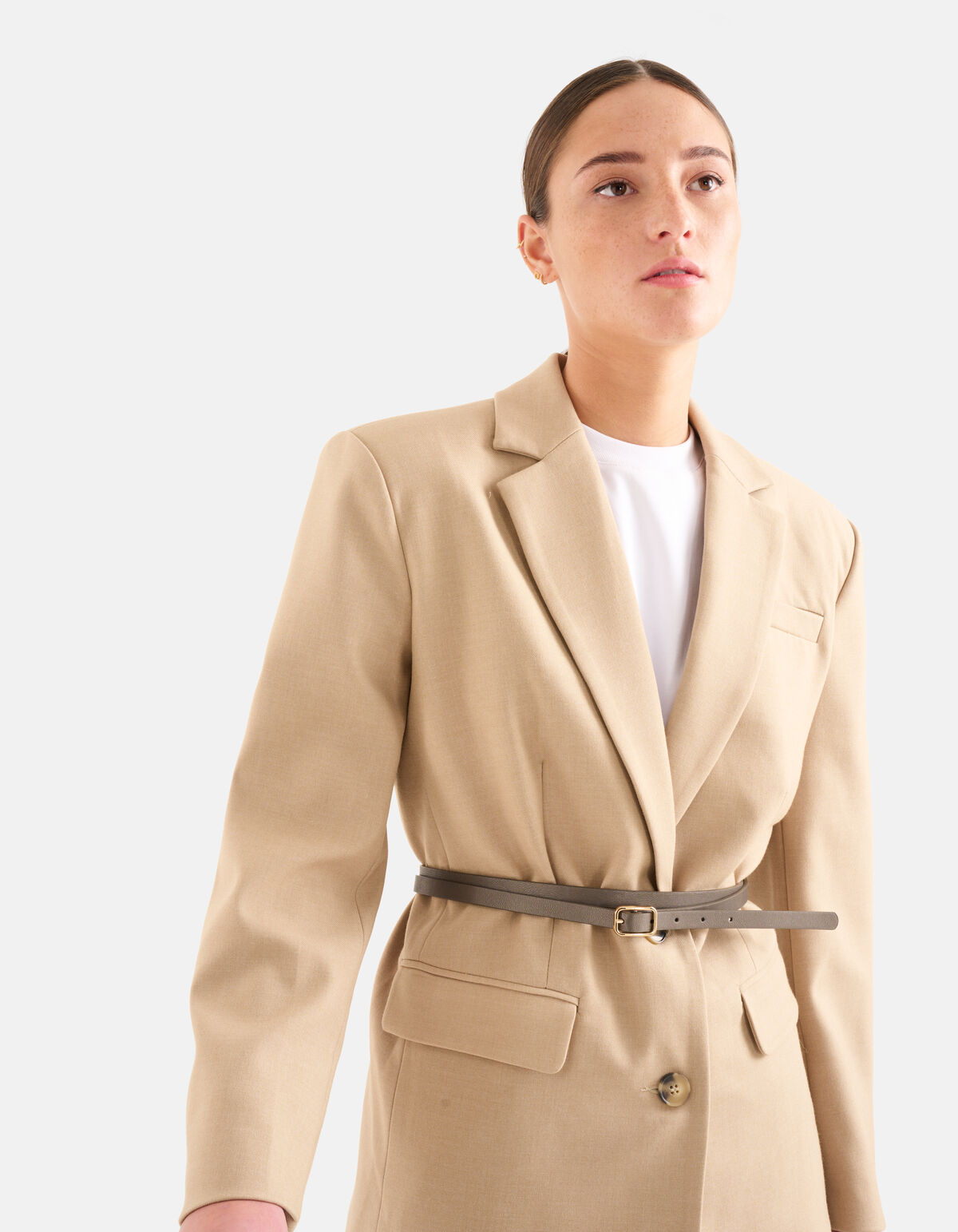 Smalle Dubbele Riem Grijs SHOEBY ACCESSOIRES