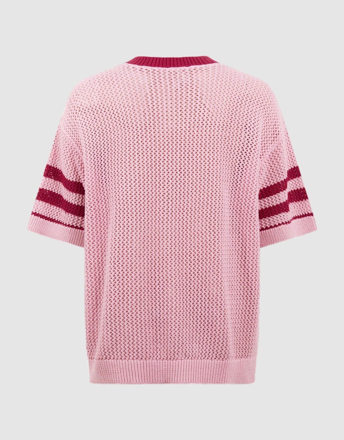 Gebreid Baseball T-shirt Roze SHOEBY GIRLS