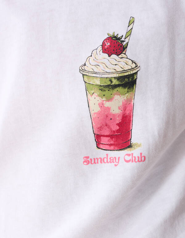 Matcha Artwork T-shirt Wit SHOEBY GIRLS