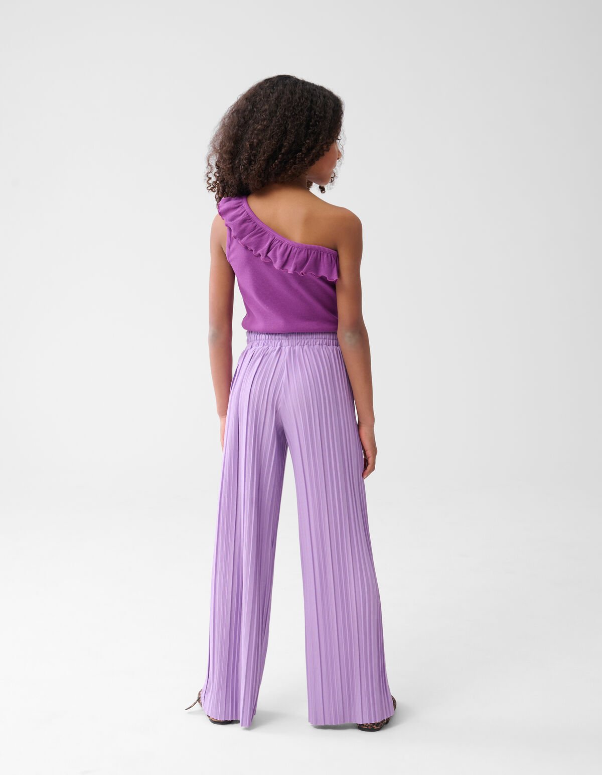 One Shoulder Ruffle Top Paars SHOEBY GIRLS