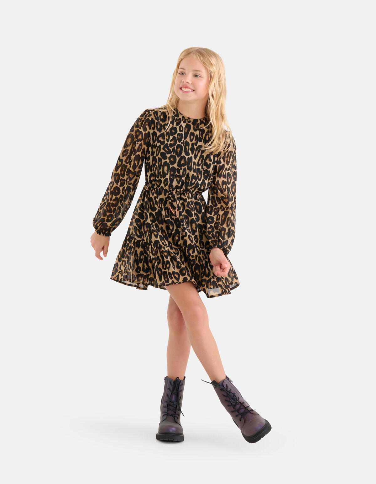 Leopard Print Jurk Bruin SHOEBY GIRLS