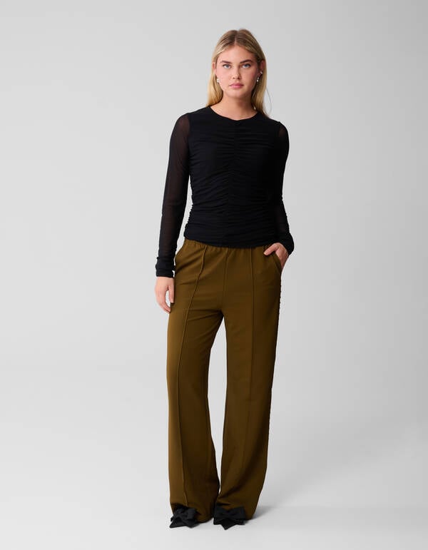 Studs Tape Wide Leg Broek Khaki SHOEBY WOMEN