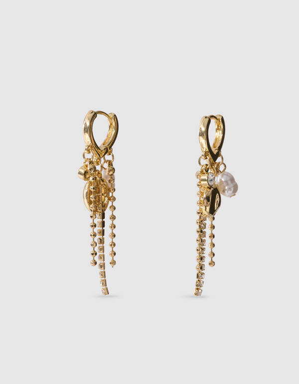 Strass Charm Oorbellen Goud SHOEBY ACCESSOIRES