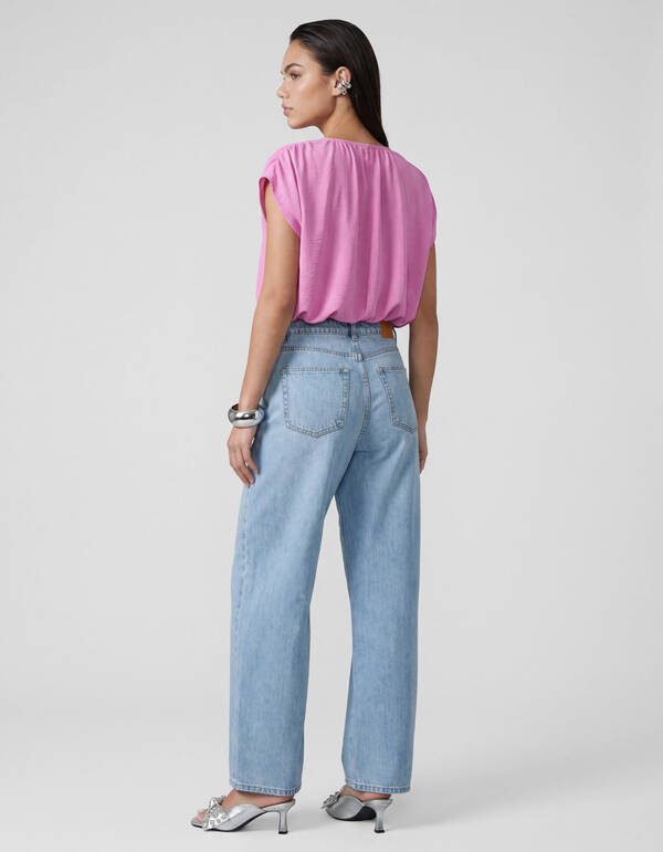 Cropped Twist Top Roze SHOEBY WOMEN