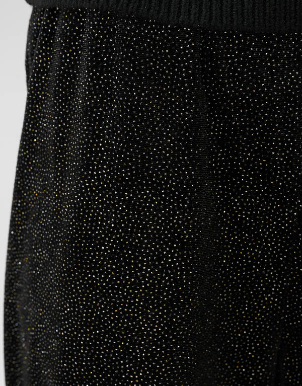 Velvet Wide Leg Broek Zwart SHOEBY GIRLS