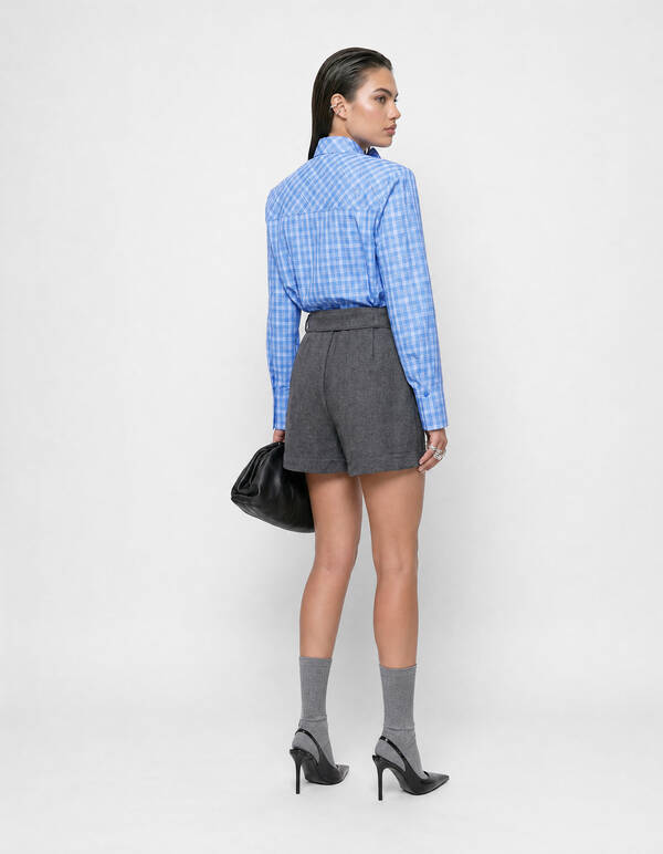 Oversized Ruiten Bow Blouse Blauw SHOEBY WOMEN