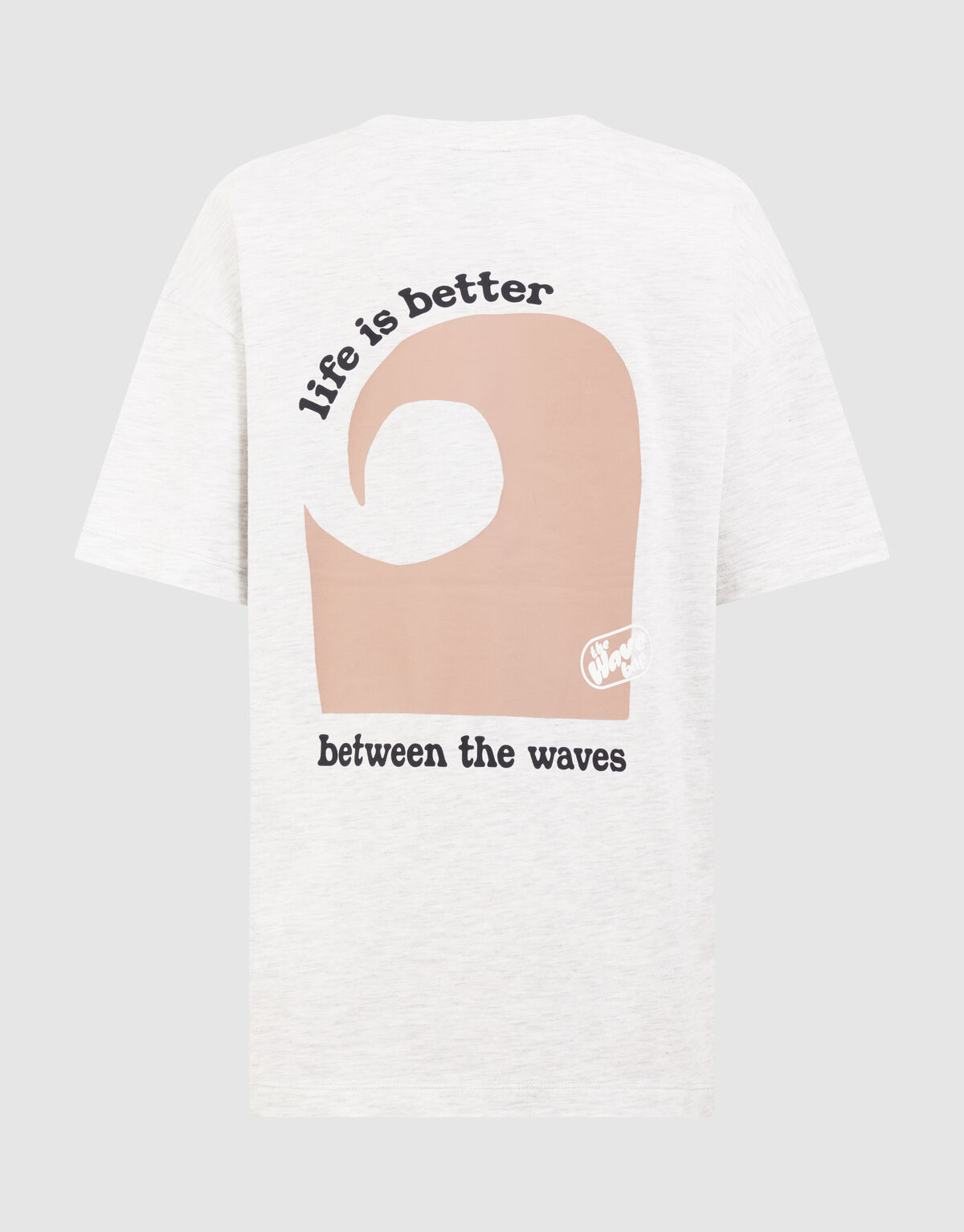 Oversized Waves Artwork T-shirt Lichtgrijs SHOEBY BOYS