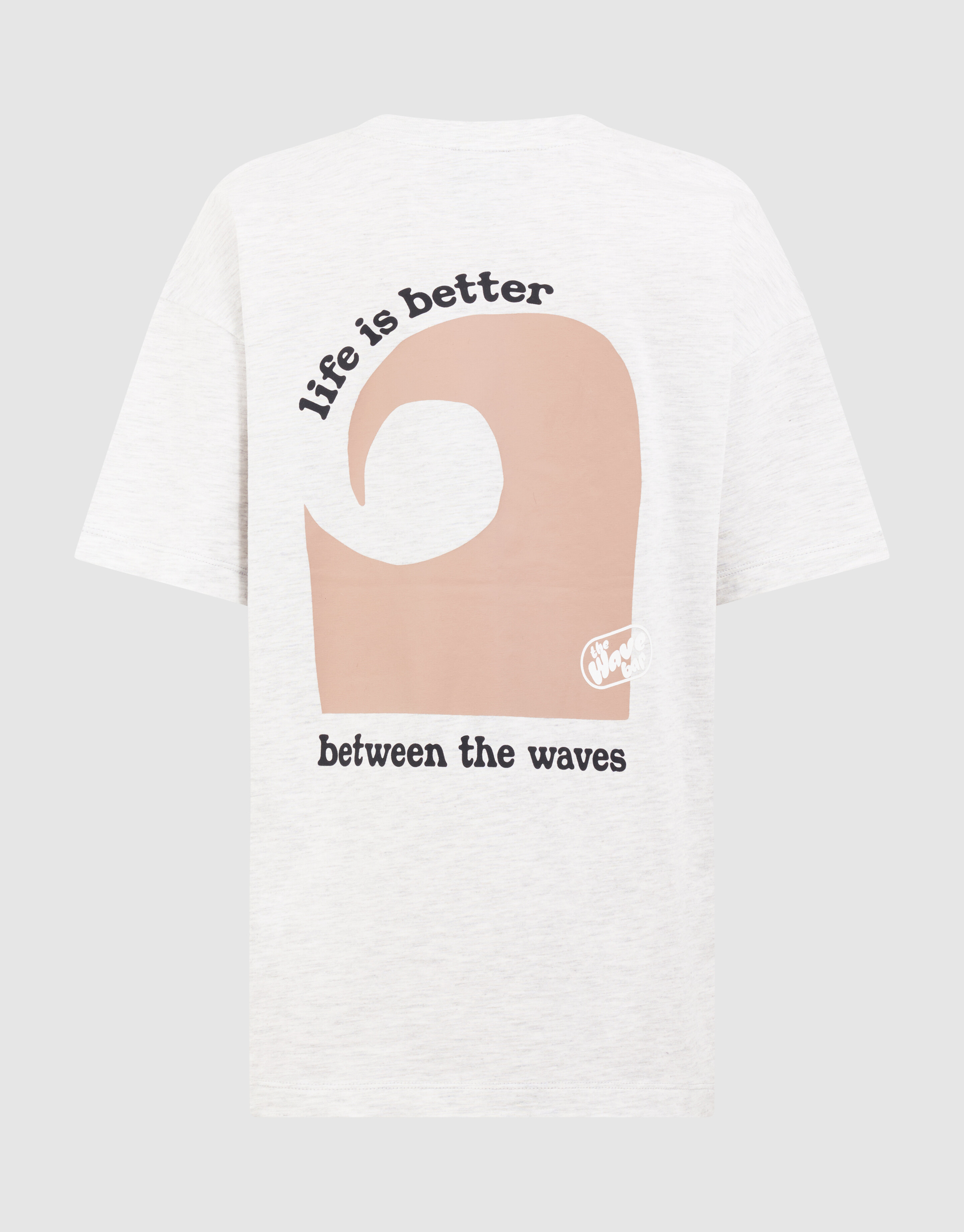 Oversized Waves Artwork T-shirt Lichtgrijs SHOEBY BOYS