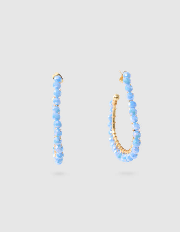 Beaded Heart Oorbellen Blauw SHOEBY ACCESSOIRES