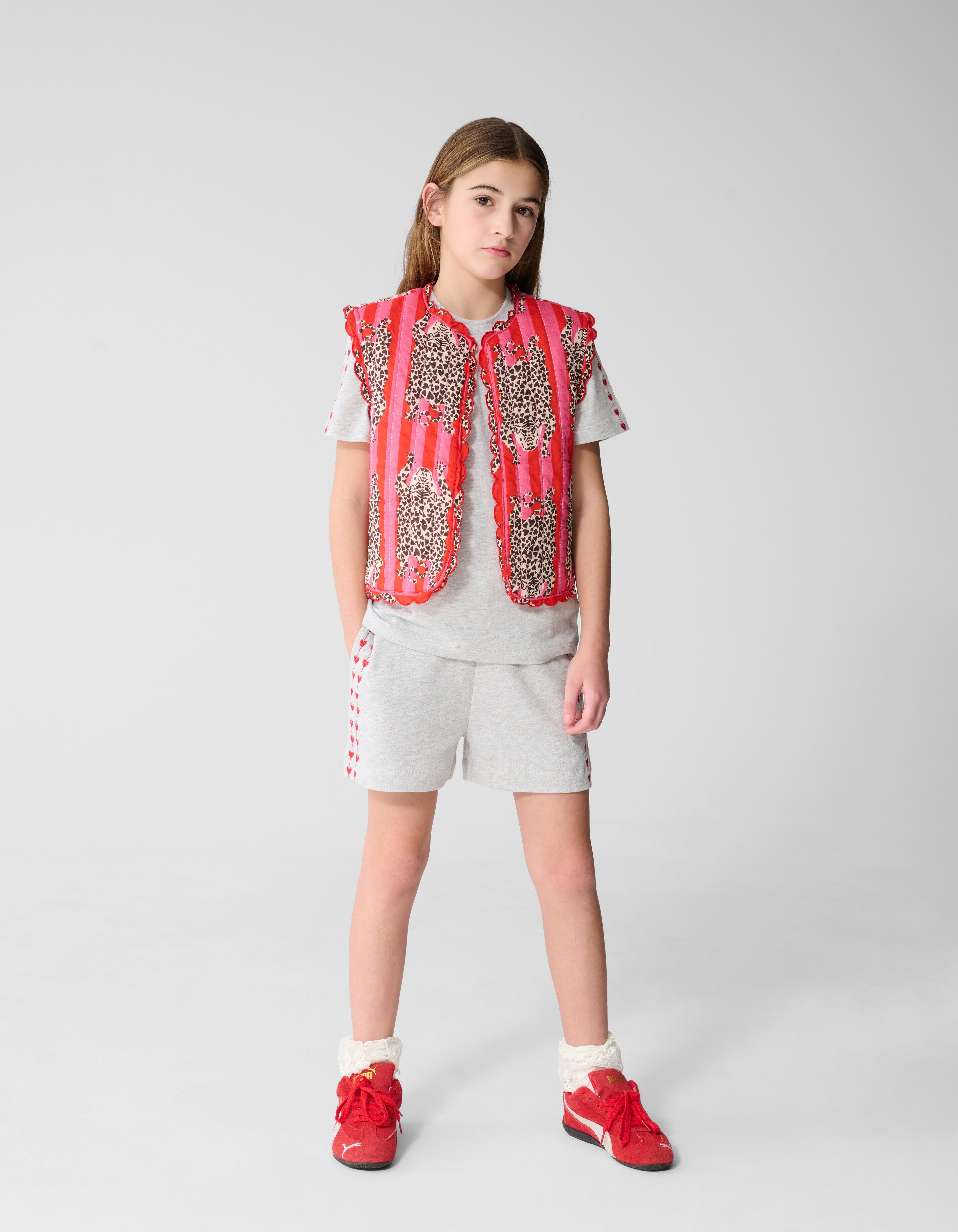 Quilted Leopard Gilet Roze SHOEBY GIRLS