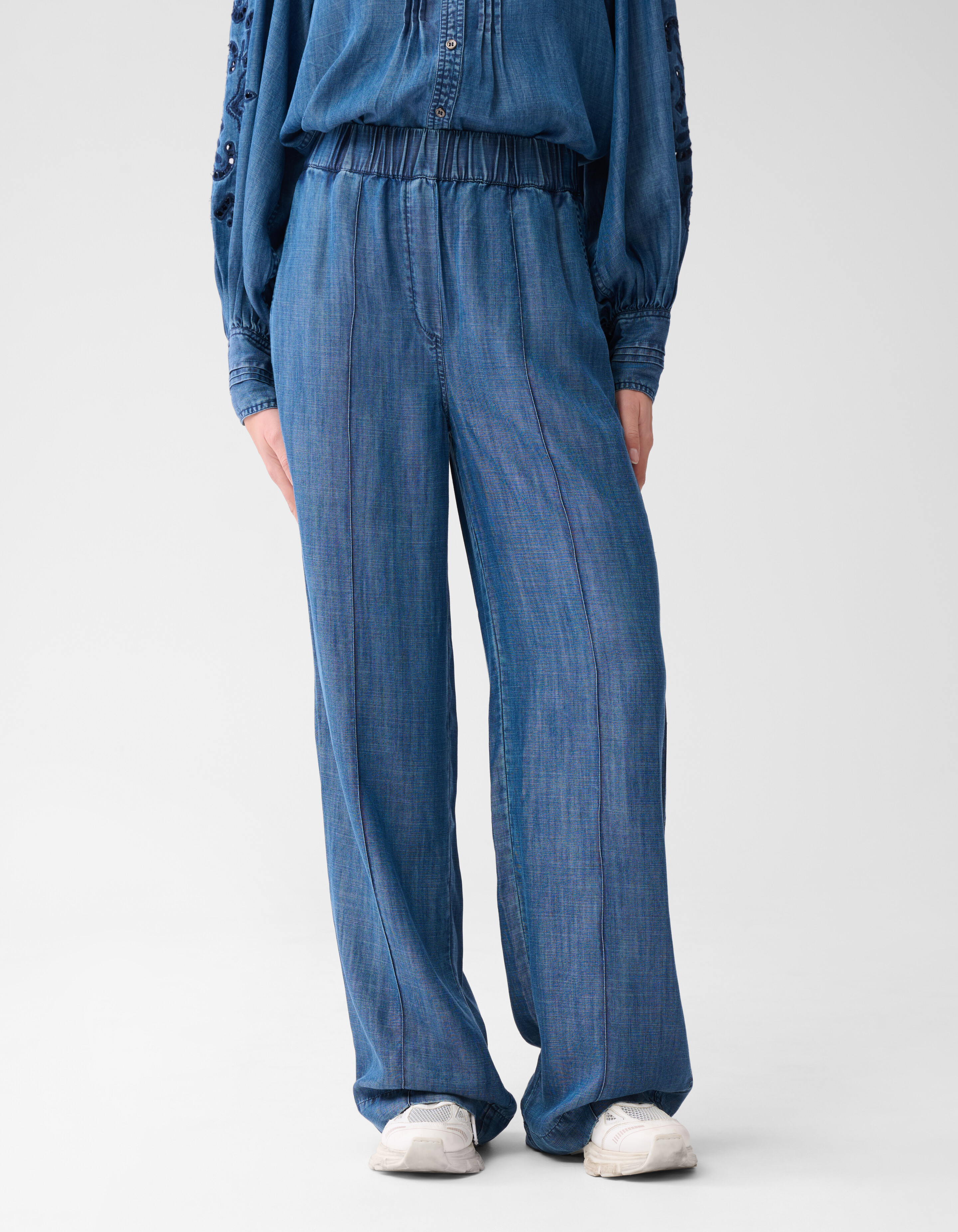 Wide Leg Pintuck Broek Blauw By Mieke SHOEBY WOMEN