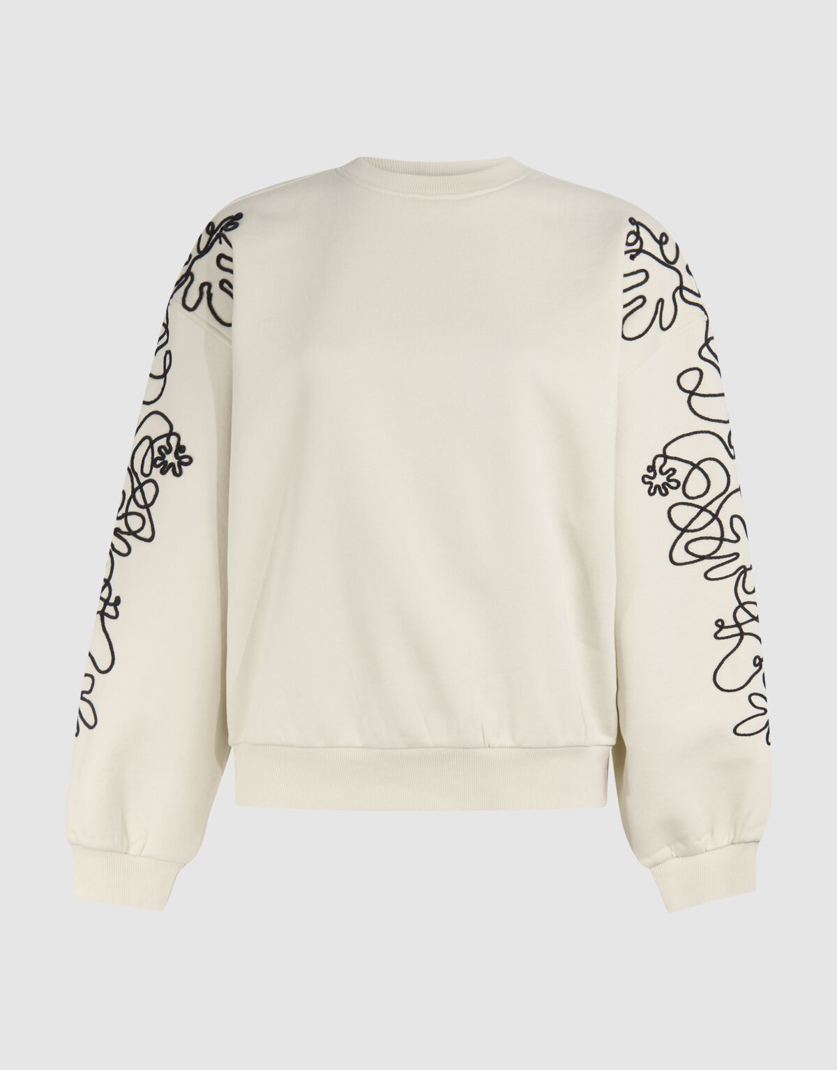 Embroidery Artwork Sweater Gebroken Wit SHOEBY WOMEN