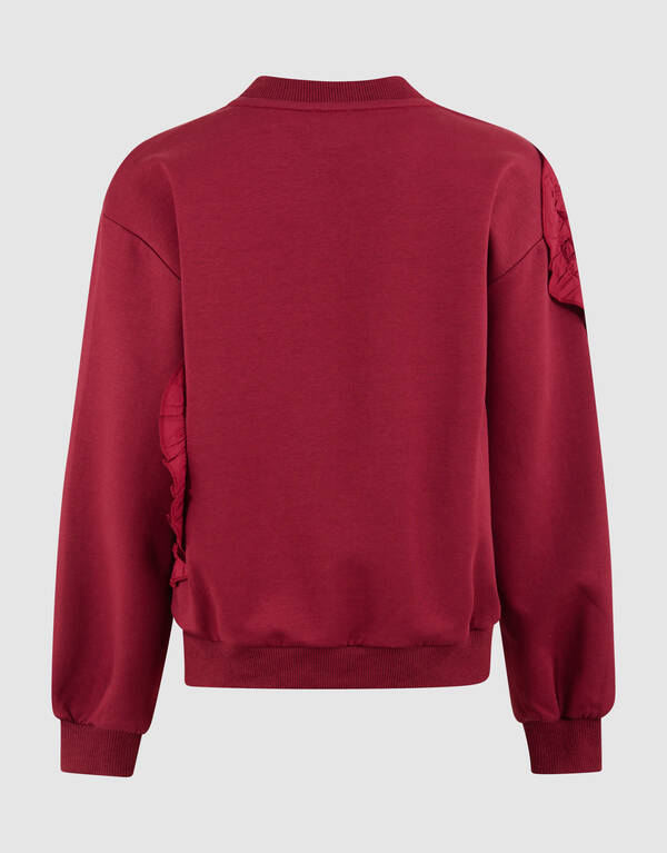 Ruffle Heart Sweater Donkerrood SHOEBY GIRLS