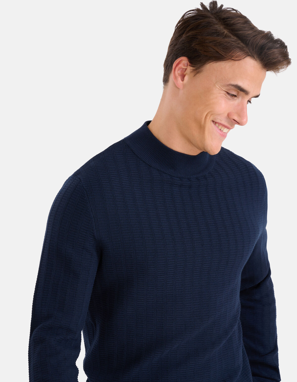Structuur Trui Donkerblauw SHOEBY MEN