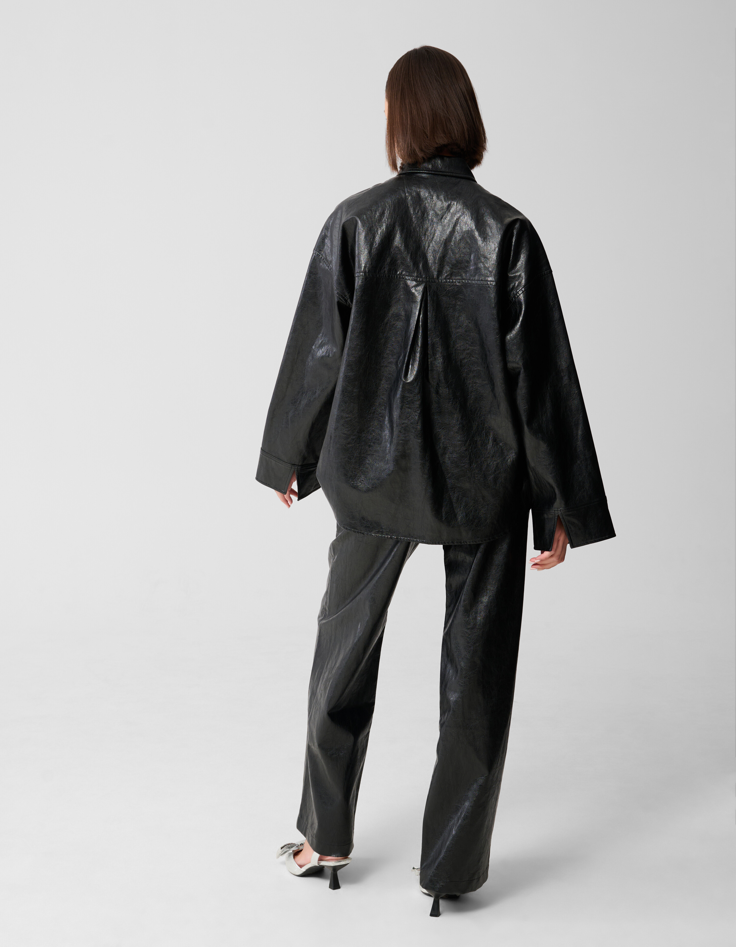 Vegan Leren Straight Fit Broek Zwart SHOEBY WOMEN