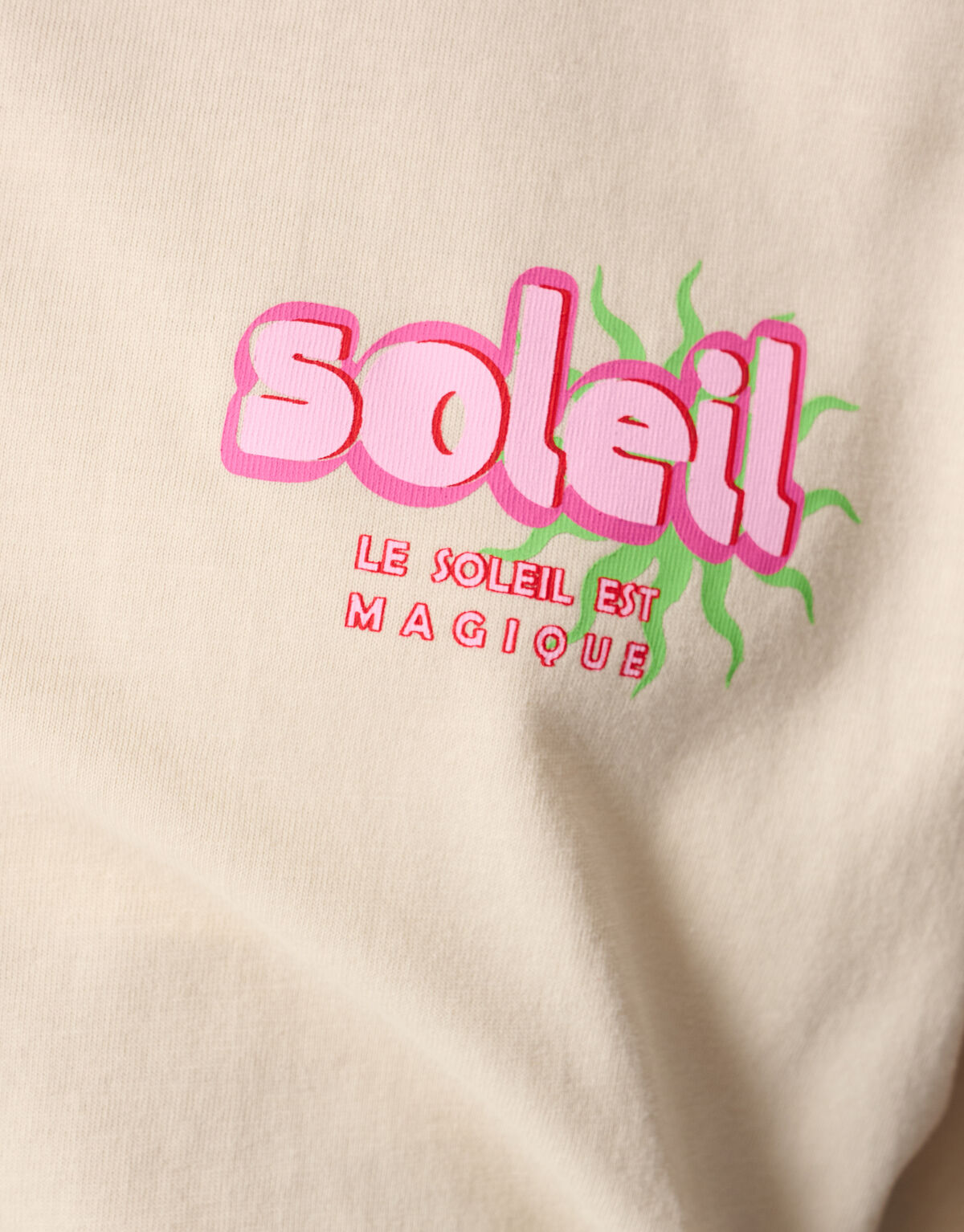 Soleil Artwork T-shirt Gebroken Wit SHOEBY GIRLS