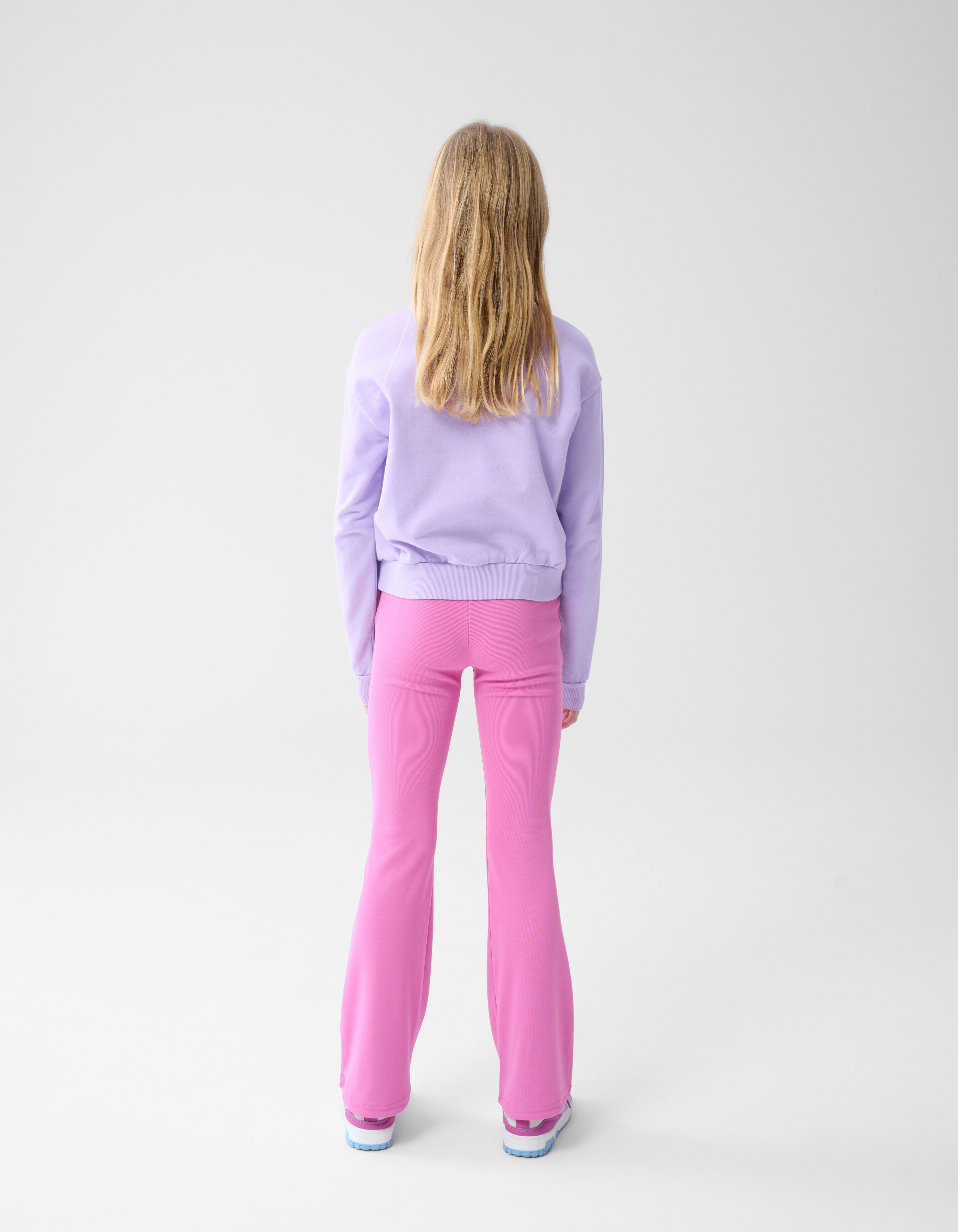 Rib Flared Legging Roze SHOEBY GIRLS