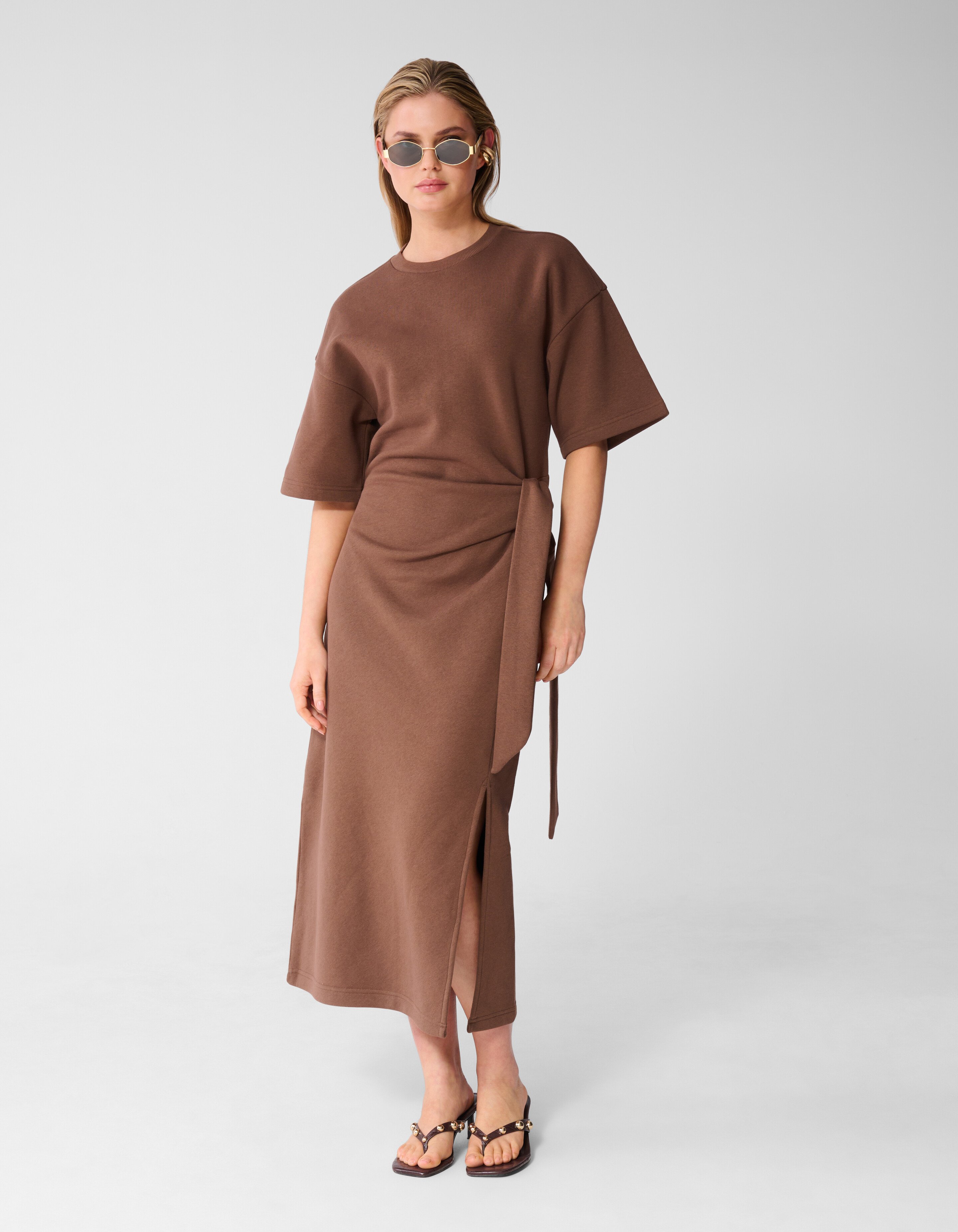 Sweat Maxi Jurk Bruin SHOEBY WOMEN