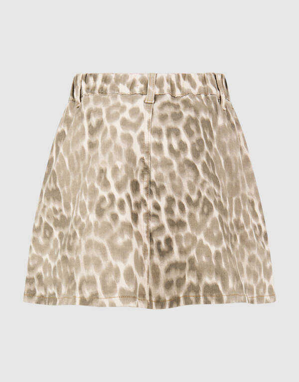 Pleated Leopard Mini Rok Lichtbruin SHOEBY GIRLS