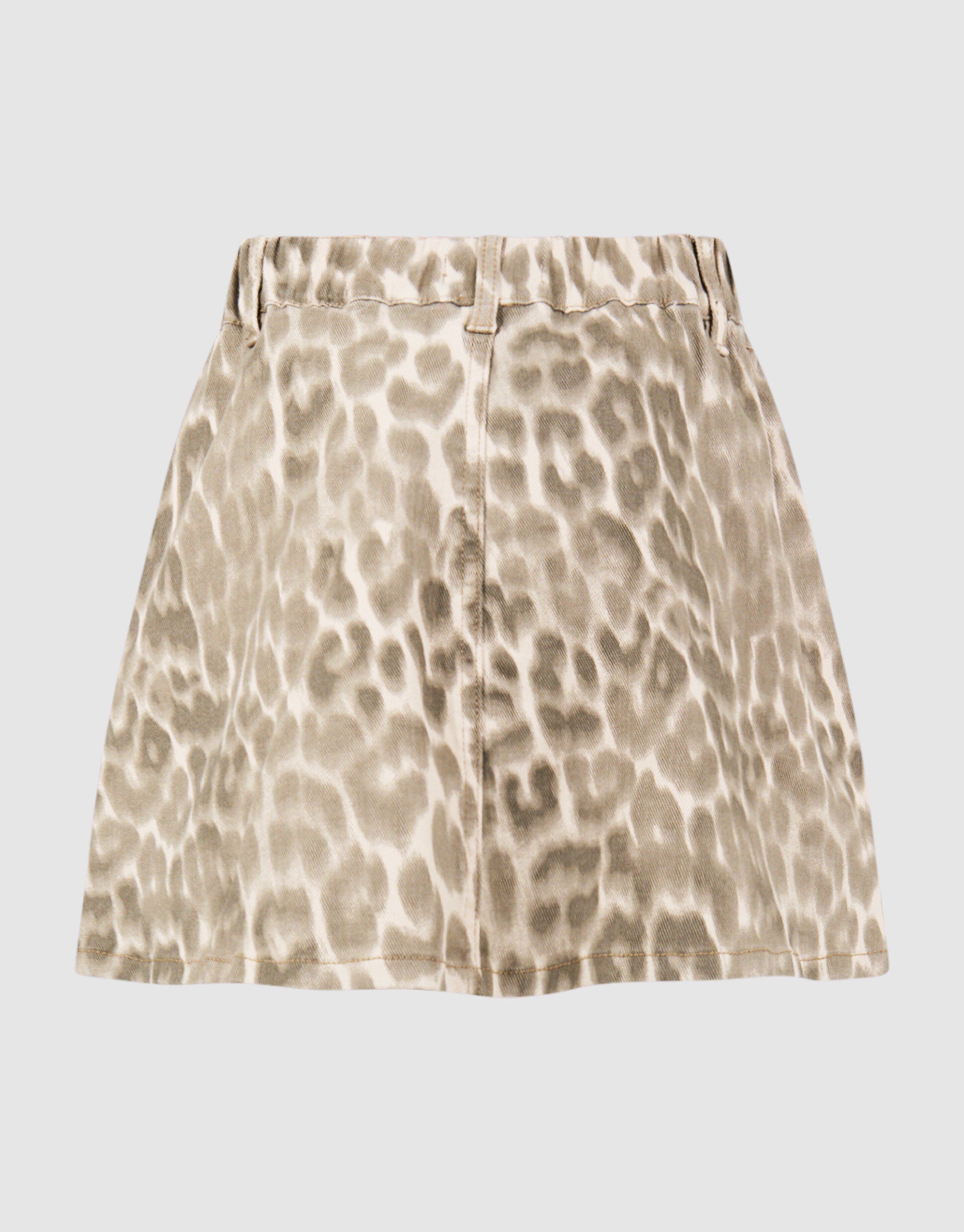 Pleated Leopard Mini Rok Lichtbruin SHOEBY GIRLS