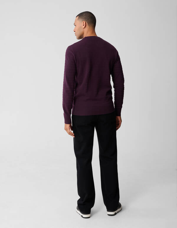 Structuur Gebreide Trui Donkerrood SHOEBY MEN