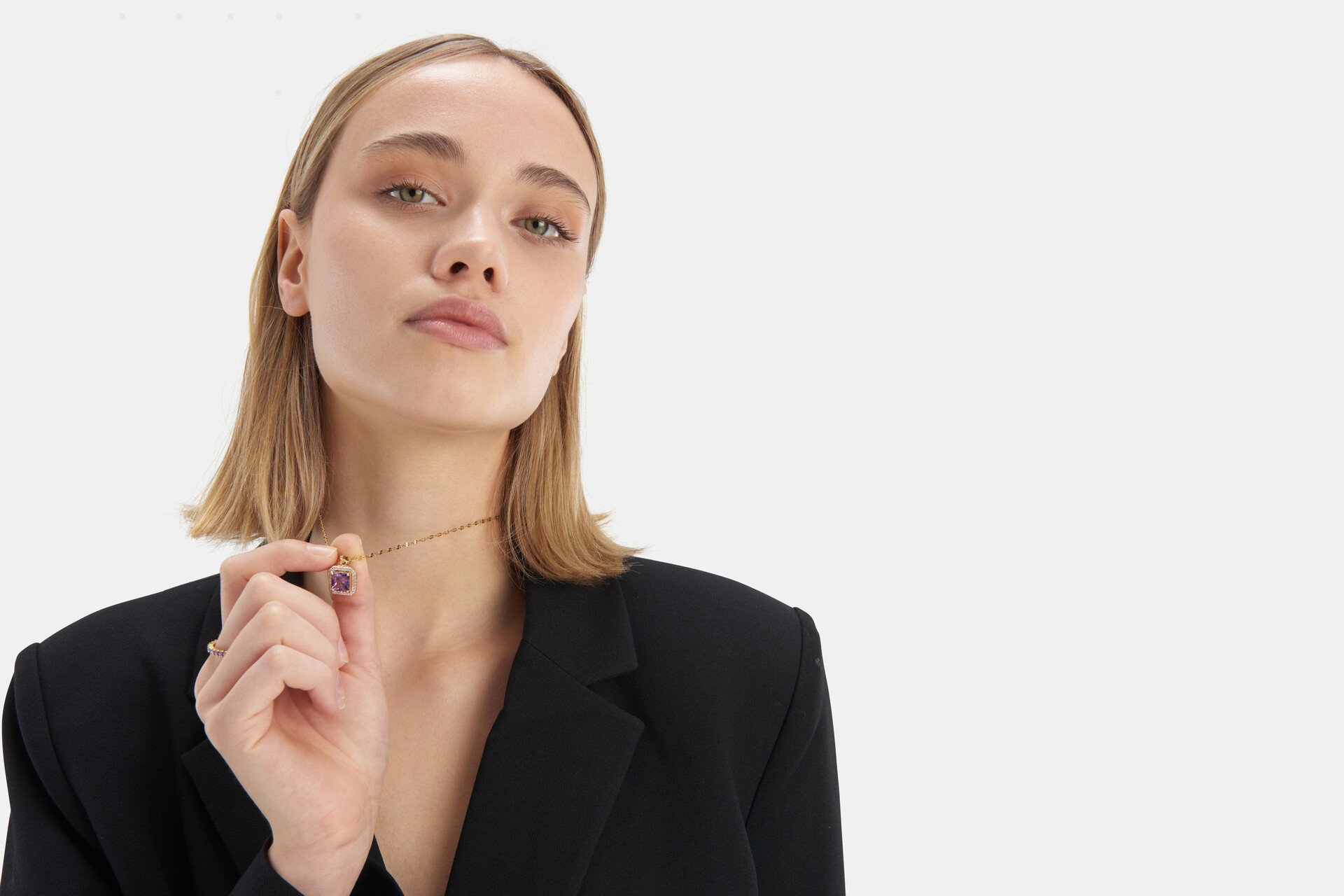 Paarse Diamond Ketting ACCESSOIRES SHOEBY