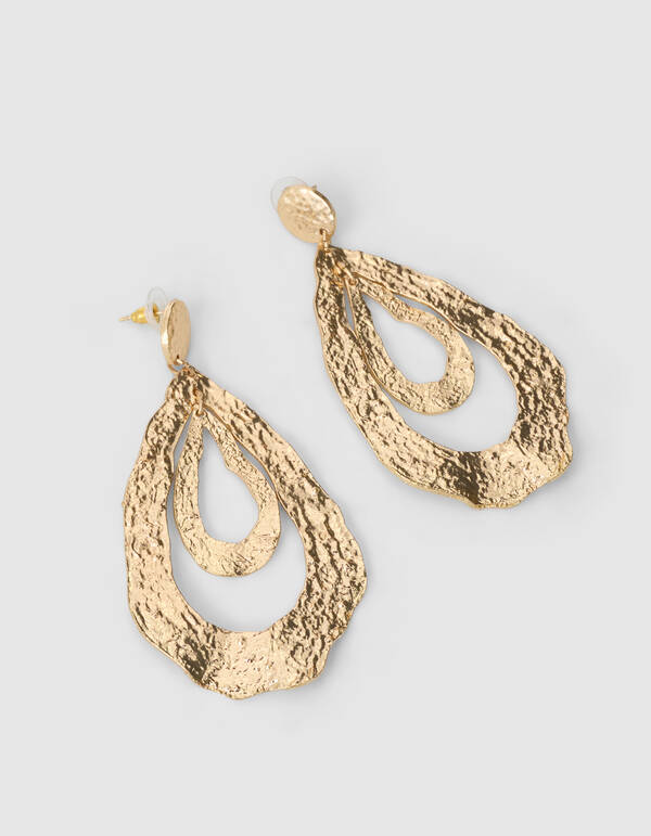 Hammered Oval Oorbellen Goud SHOEBY ACCESSOIRES