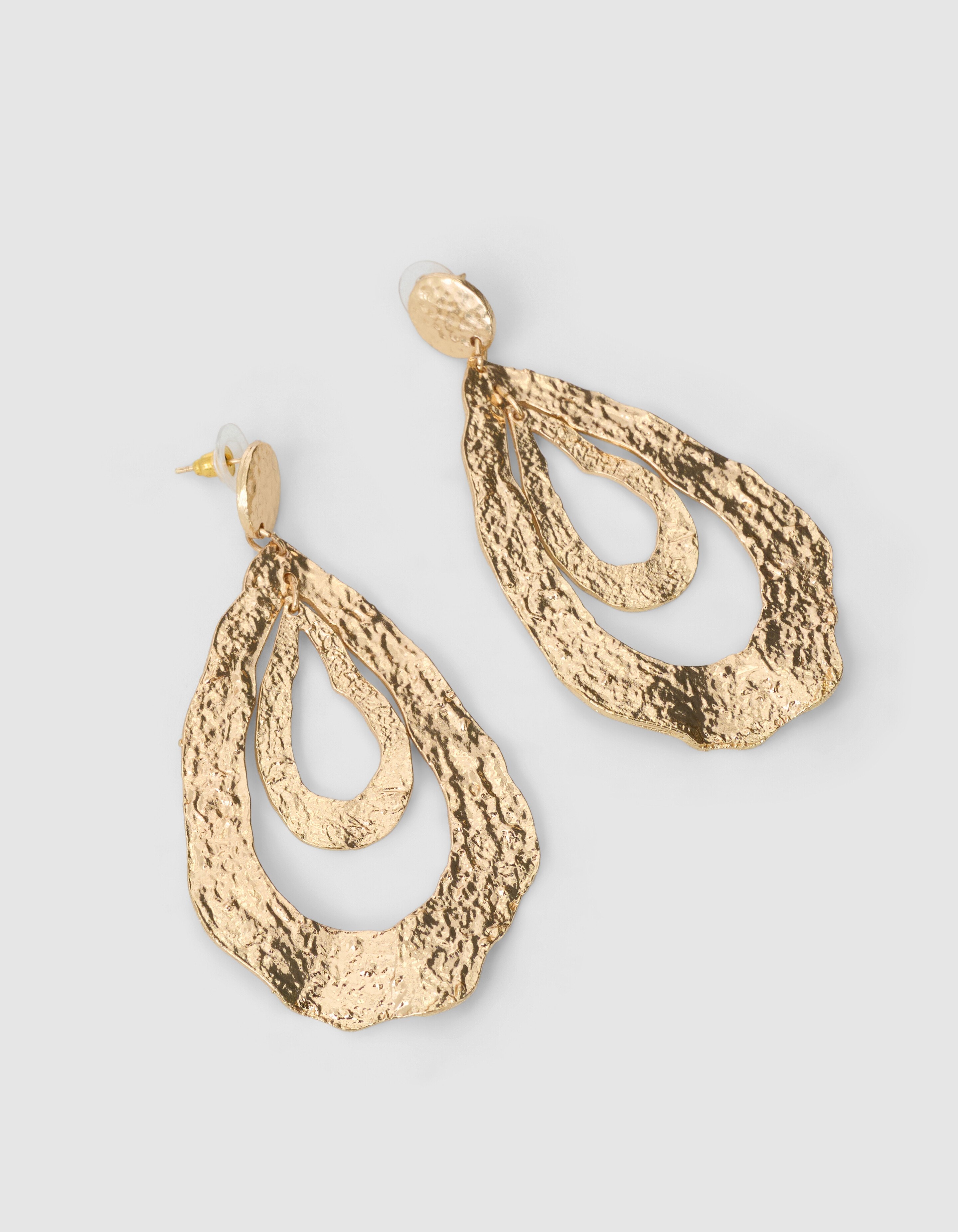 Hammered Oval Oorbellen Goud SHOEBY ACCESSOIRES
