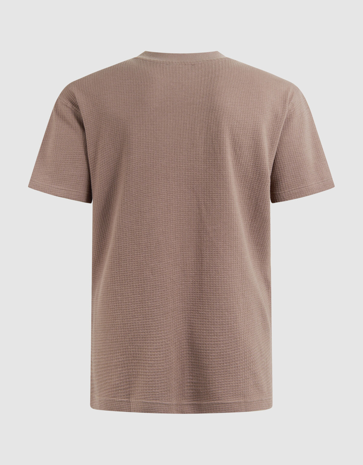 Waffle Structuur T-shirt Lichtbruin SHOEBY MEN