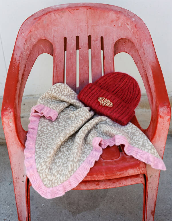 Logo Beanie Donkerrood SHOEBY ACCESSOIRES
